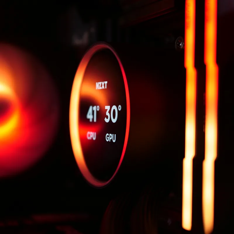 NZXT H6 Flow in Schwarz, Kraken-Display mit Temperaturanzeige neben dem Seitenlüfter