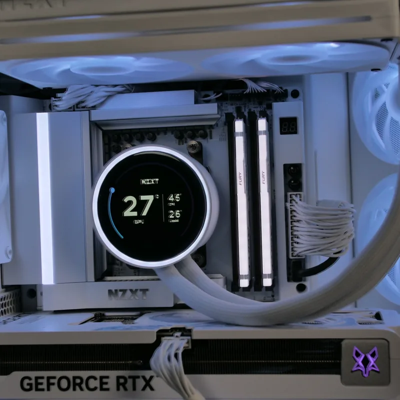NZXT H6 Flow in Weiß, Kraken-Wasserkühlung mit Display und beleuchteter Arbeitsspeicher