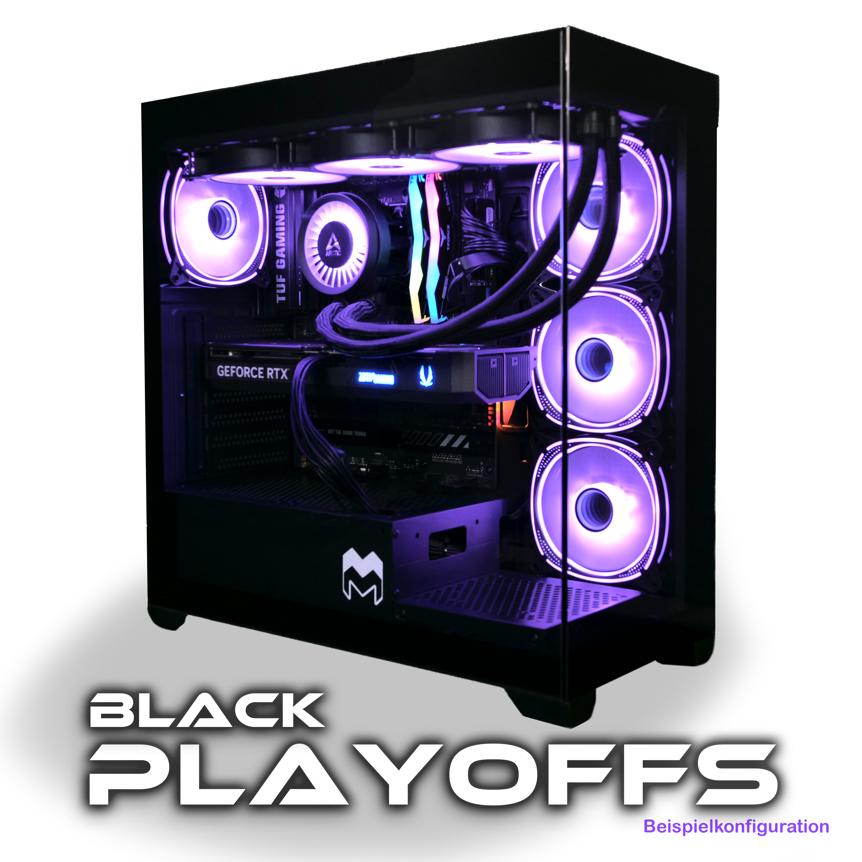 MAKI PLAYOFFS High-End Gaming & Streaming PC | Black | RTX 5070ti | Ryzen 7 | Konfigurierbar