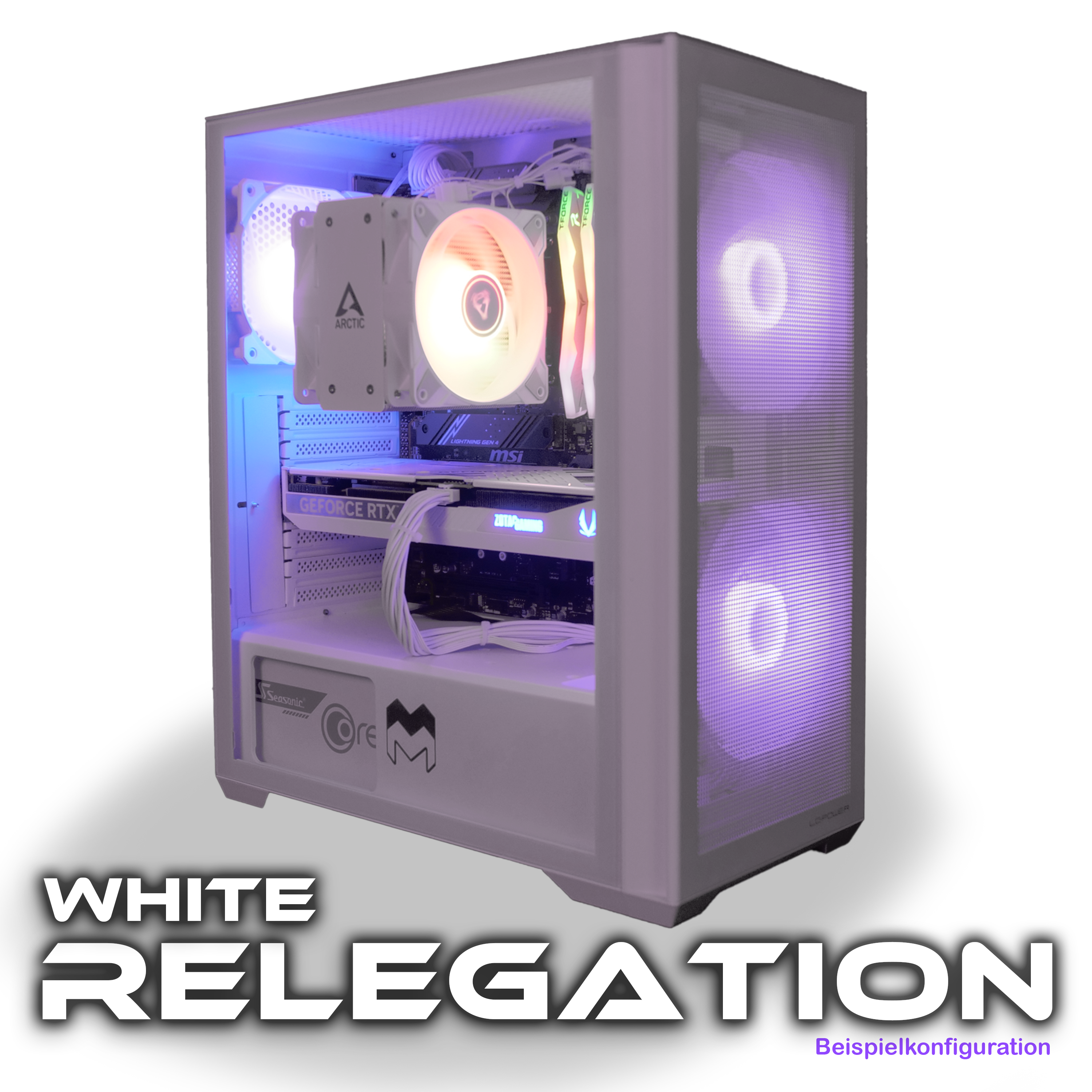 MAKI RELEGATION Midrange Gaming & Streaming PC | White | RTX 5070 | Ryzen 5 | Konfigurierbar