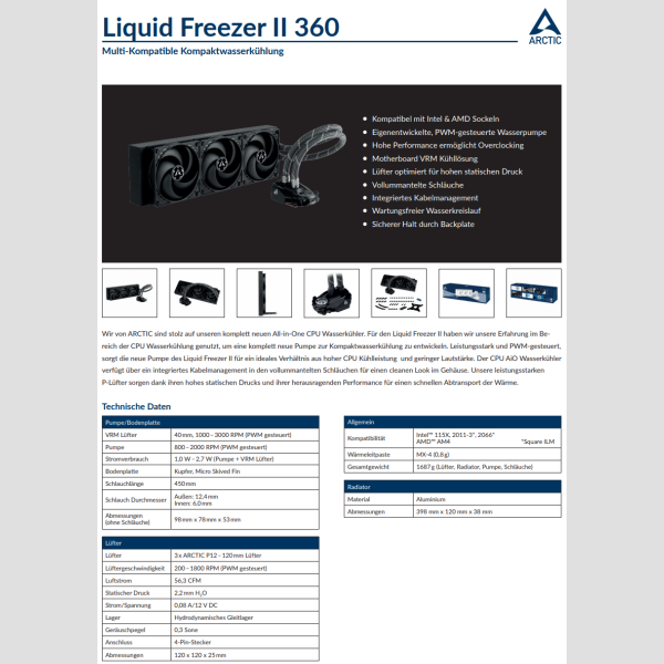 !Angebot! Arctic Liquid Freezer II - 360mm