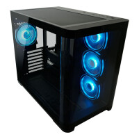 Pro-Storm Dark - ARGB Gaming Gehäuse mit großer Scheibe schwarz