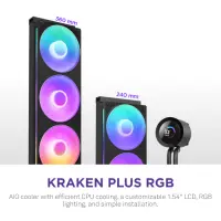 NZXT Kraken Plus (2025) I 240mm I RGB I LCD Display I Black inkl. Frame Fans