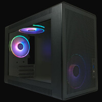 Amplified X - M-ATX PC Case mit Griff & RGB Lüftern