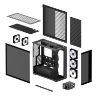 Arctic Xtender Schwarz - High-End Case mit ARGB Lüftern Glasfenster
