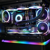 Compact Gaming PC AP202 Black I RTX 5070 I Ryzen 7 7800X3D I 32GB D5
