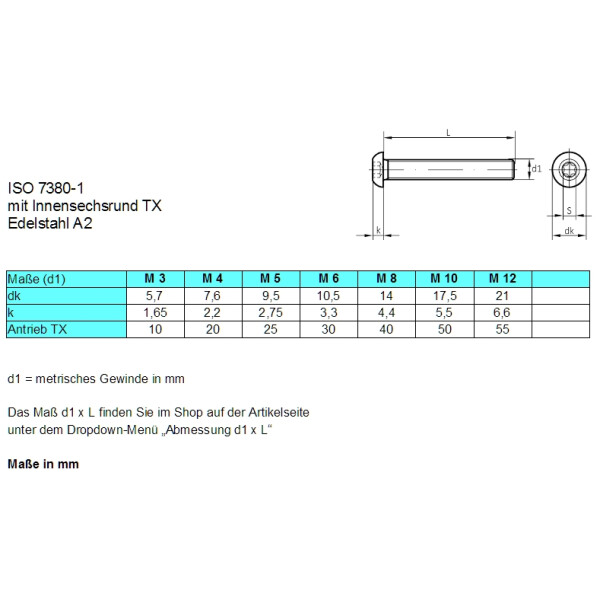 M3 Edelstahl Schrauben | x5 bis x25 | 5stk. x18mm