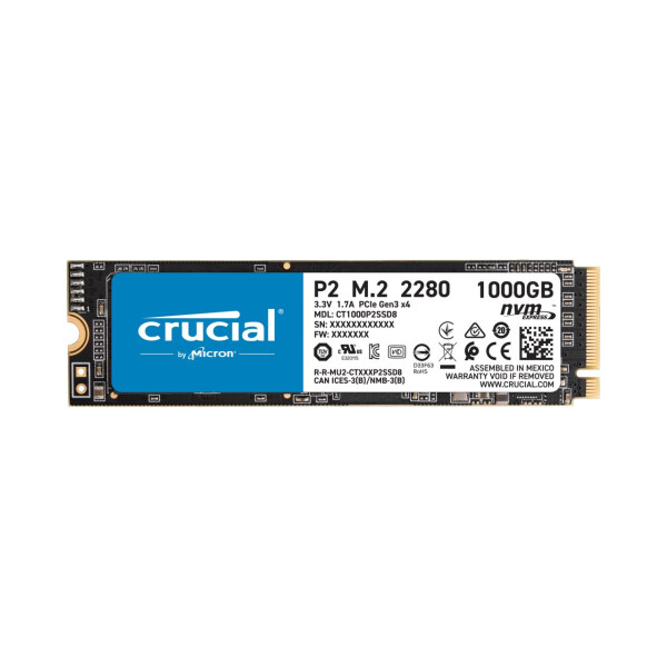 1000GB Crucial P2 NVMe M.2 2280 PCIe