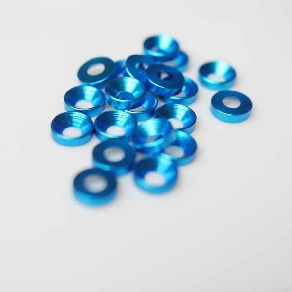 Eloxierte Aluminium Washer -  4stk. M4 Hellblau V2